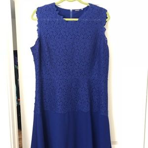 Elie Tahari royal blue lace dress 14 EUC